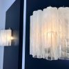 Handblown Murano Tubular Wall Sconce – 5 Glass Tubes – Set of 2 in white-alabaster glass