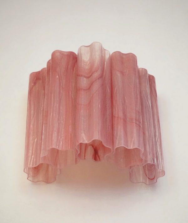 Handblown Murano Tubular Wall Sconce – 5 Glass Tubes – Set of 2 in pink-alabaster glass