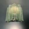 Handblown Murano Tubular Wall Sconce – 5 Glass Tubes – Set of 2 in green glass