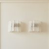 Handblown Murano Tubular Wall Sconce – 5 Glass Tubes – Set of 2 mounted on the wall