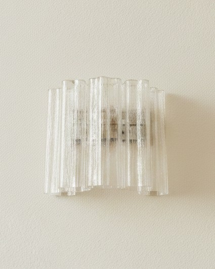 Handblown Murano Tubular Wall Sconce – 5 Glass Tubes – Set of 2 — single sconce on the wall