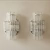 Handblown Murano Tubular Wall Sconce – Set of 2 mounted on the wall