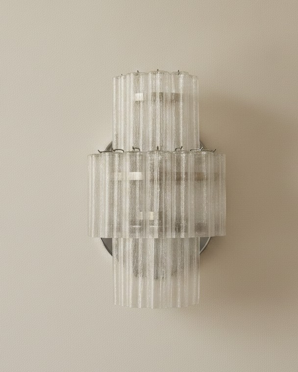 Handblown Murano Tubular Wall Sconce – Set of 2 — single sconce on the wall