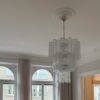 Transparent Murano Tubular Chandelier – 48 Glass Prisms - Gold — handblown Murano glass, made in Italy