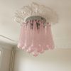 Handblown Pink Murano Drops Chandelier – 32 Glass Drops