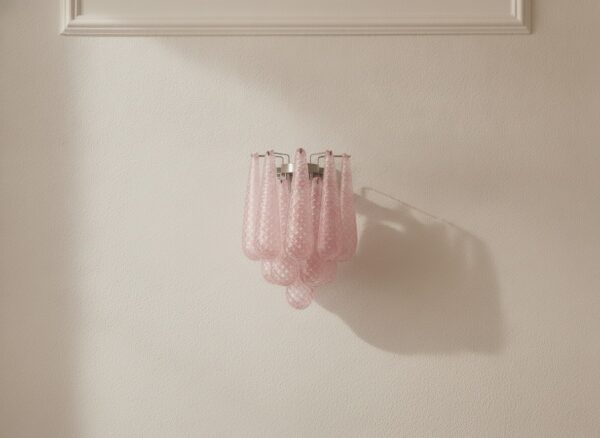 Pink Murano Drops Wall Sconce – 10 Glass Drops – Set of 2 — handblown Murano glass, made to order in Italy