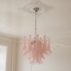 Handblown Pink Murano Petal Chandelier – 36 Glass Petals