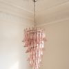 Handblown Pink Murano Petal Chandelier – 83 Glass Petals