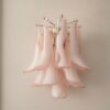 Pink Murano Petal Wall Sconce – 10 Glass Petals – Set of 2 — handblown Murano glass, made to order in Italy