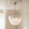 Handblown Pink Murano Poliedri Chandelier – 111 Poliedri Glass