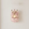 Handblown Pink Murano Poliedri Wall Sconces – Set of 2