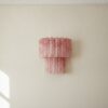 Pink Murano Tubular Wall Sconce – 13 Glass Tubes – Set of 2 — handblown Murano glass, made to order in Italy