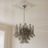 Handblown Smoked Murano Petal Chandelier – 36 Glass Petals