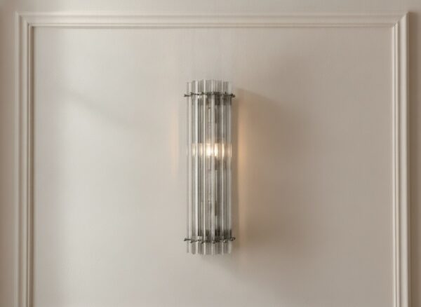 Smoked Murano Triedri Column Wall Sconces – Set of 2 — handblown Murano glass, made to order in Italy