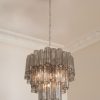 Handblown Smoked Murano Tubular Chandelier – 48 Glass Prisms