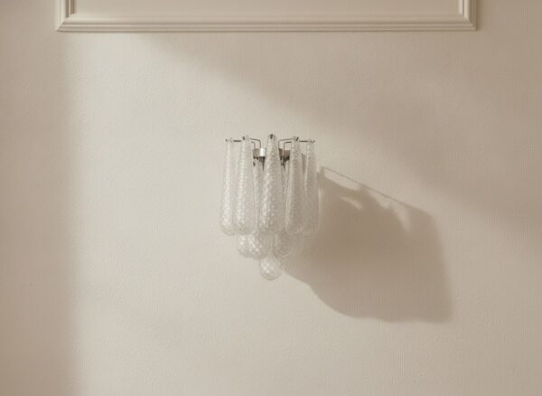 Transparent Murano Drops Wall Sconce – 10 Glass Drops – Set of 2 — handblown Murano glass, made to order in Italy