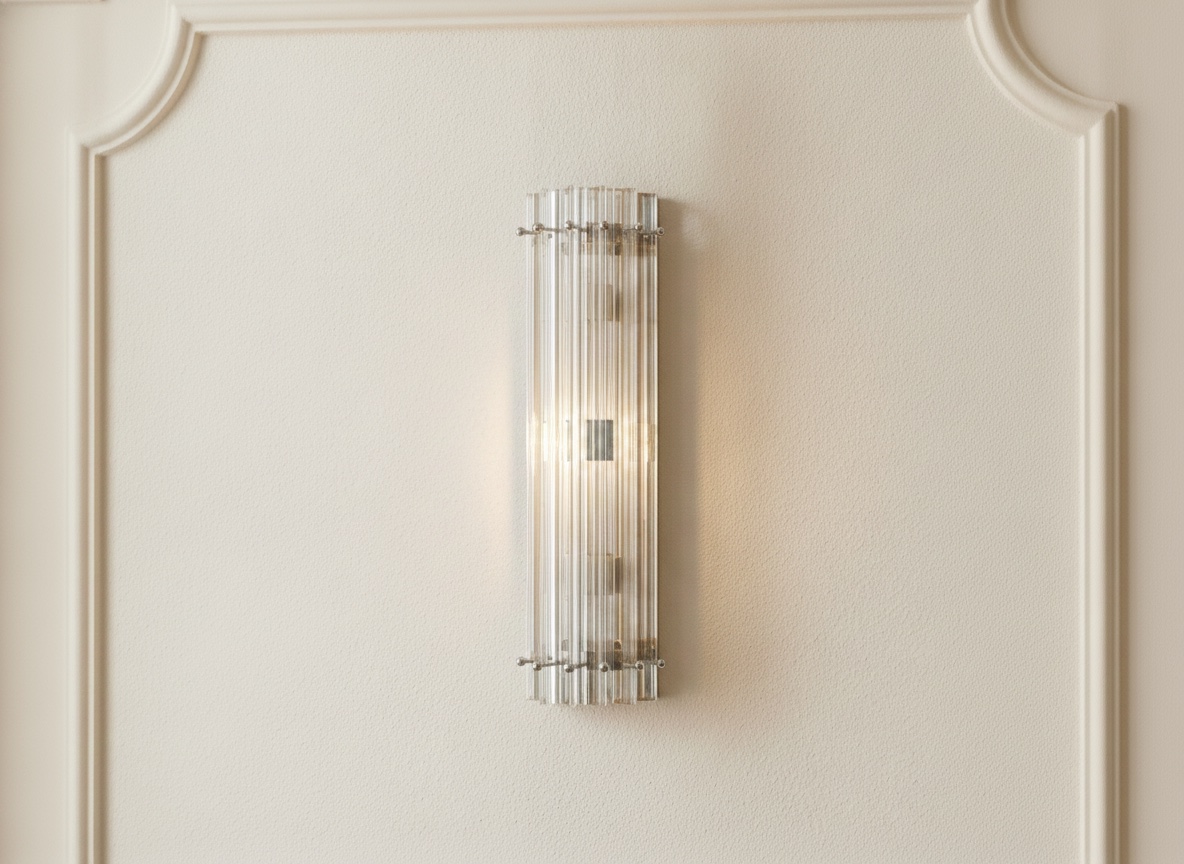 Handblown Transparent Murano Triedri Wall Sconce