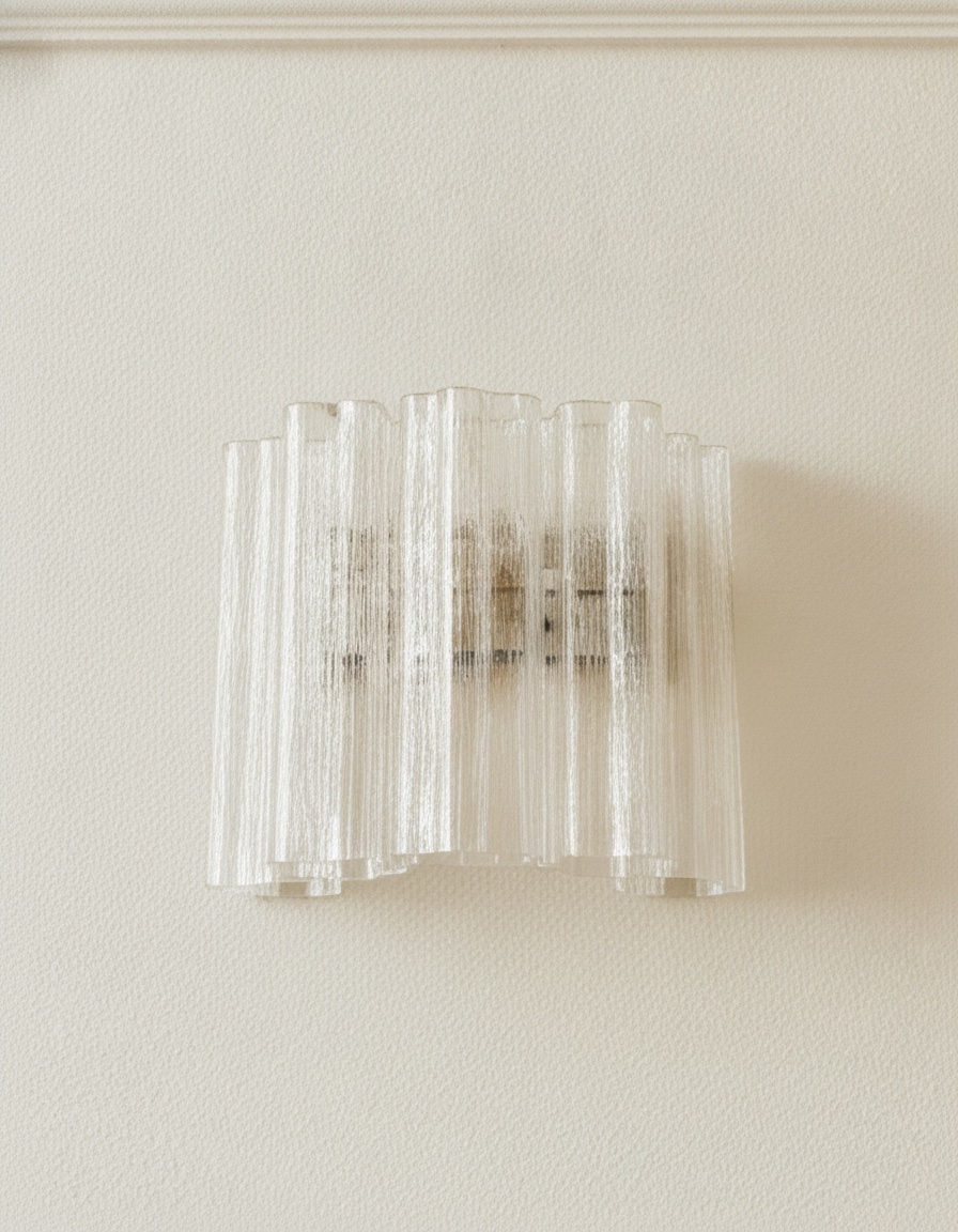 Transparent Murano Tube Wall Sconces – 5 Glass Tubes – Set of 2 — handblown Murano glass, made to order in Italy