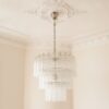 Transparent Murano Tubular Chandelier – 52 Glass Prisms — handblown Murano glass, made to order in Italy