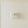 Handblown White Alabaster Murano Tube Wall Sconces – 5 Glass Tubes – Set of 2