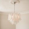 White Murano Petal Chandelier – 53 Glass Petals — handblown Murano glass, made to order in Italy