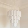 Matte White Murano Tiered Chandelier – 80 Glasses — handblown Murano glass, made to order in Italy