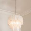 Matte White Murano Tubular Chandelier – 48 Glass Prisms — handblown Murano glass, made to order in Italy