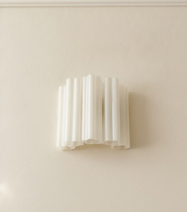 Matte White Murano Tubular Wall Sconce – 5 Glass Tubes – Set of 2 — handblown Murano glass, made to order in Italy