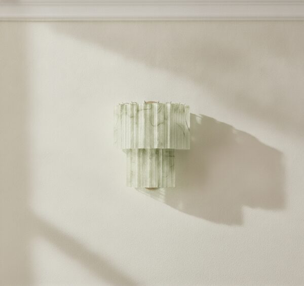 Handblown Wisteria Murano Tube Wall Sconces – 13 Glass Tubes – Set of 2
