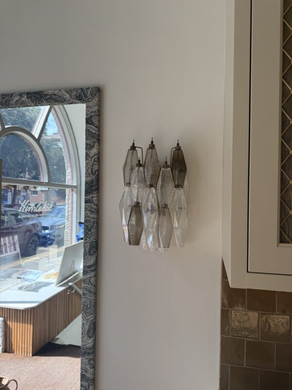 Transparent and Smoked Murano Poliedri Wall Lamp — additional view