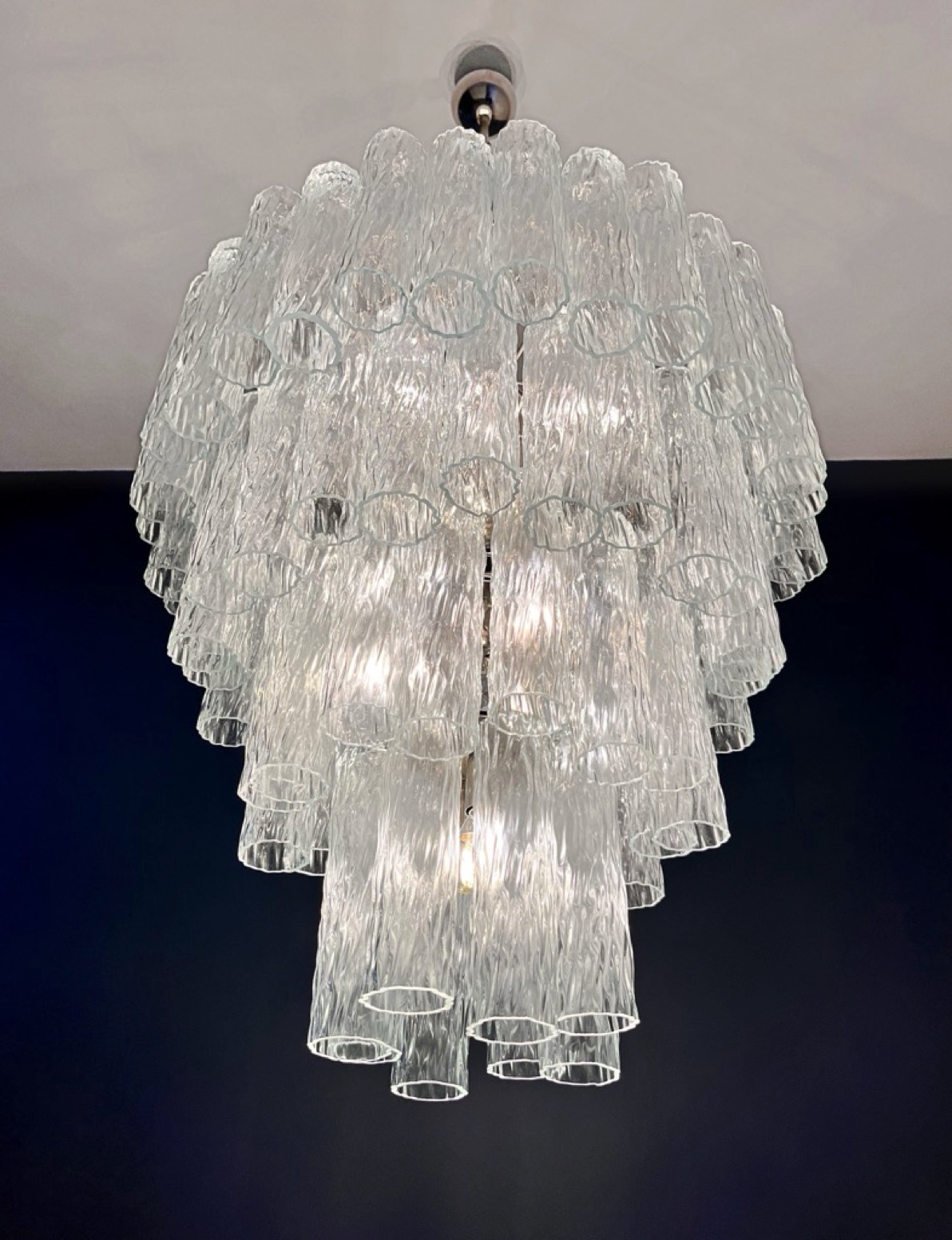 Transparent Corteccia Murano Tiered Chandelier – 80 Glass Tubes — additional view